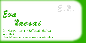 eva macsai business card